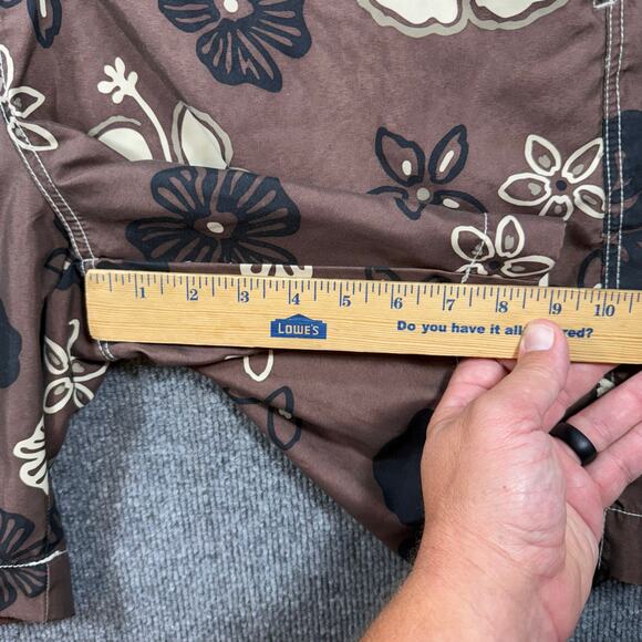 Tommy Bahama Relax Swim Shorts Men's XL Brown Floral Allover Lined Drawstring - Picture 5 of 10